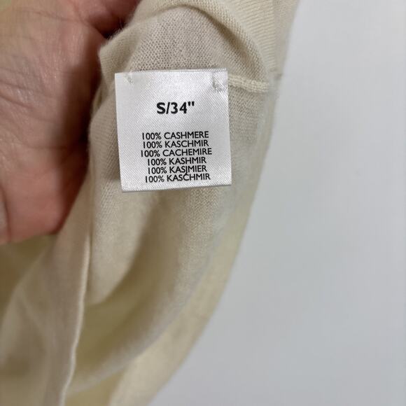 Johnstons Cashmere Sleeveless Sweater Tank Basic Layering Small Ivory Off White - Picture 7 of 8